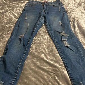 Women’s Wax Jean Skinny Distressed Jeans